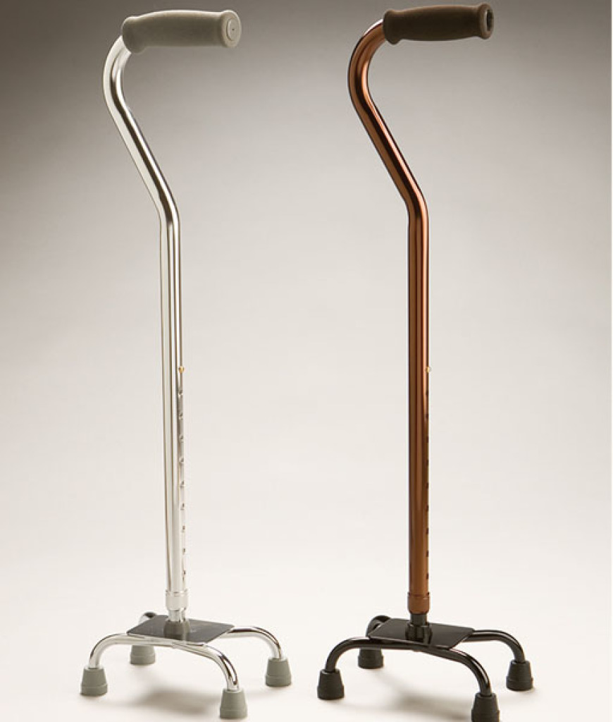 Walking Stick Quad Cane with Large Base