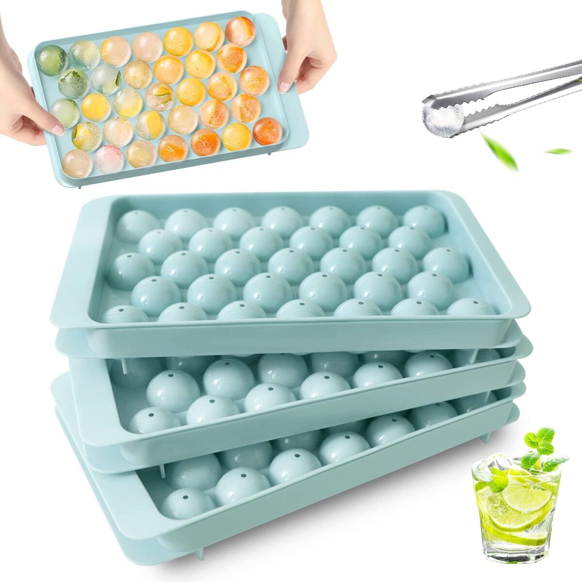 Round Ice Cube Trays with Lid