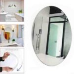 Self-Adhesive Flexible Mirror Wall Stickers – Oval Shaped Non-Glass Decorative Mirror Sheets for Bathroom