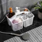 Plastic Shower Caddy Basket with Compartments – Portable Cleaning Supply & Bathroom Storage Organizer