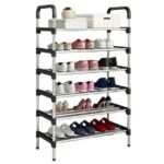 6 Layer Stainless Steel Shoe Rack – Durable Space Saving Shoe Organizer Stand