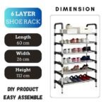 6 Layer Stainless Steel Shoe Rack – Durable Space Saving Shoe Organizer Stand - Image 2