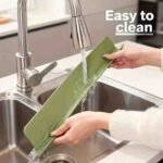 Sink Splash Guard for Kitchen Sink – Clip-On Water Splash Protector & Sponge Holder Organizer - Image 2